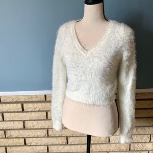 White Cropped Sweater